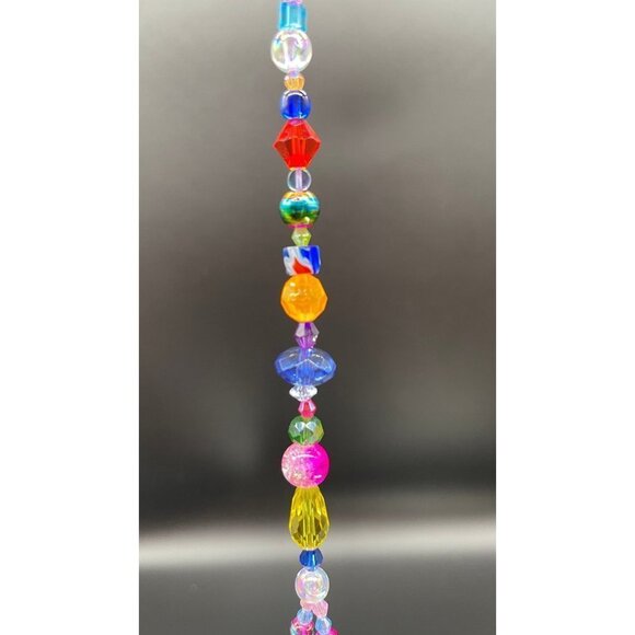 Beaded Suncatcher -  Multicolored - Clear Crystal Prism - Hanging Decor - Picture 11 of 14